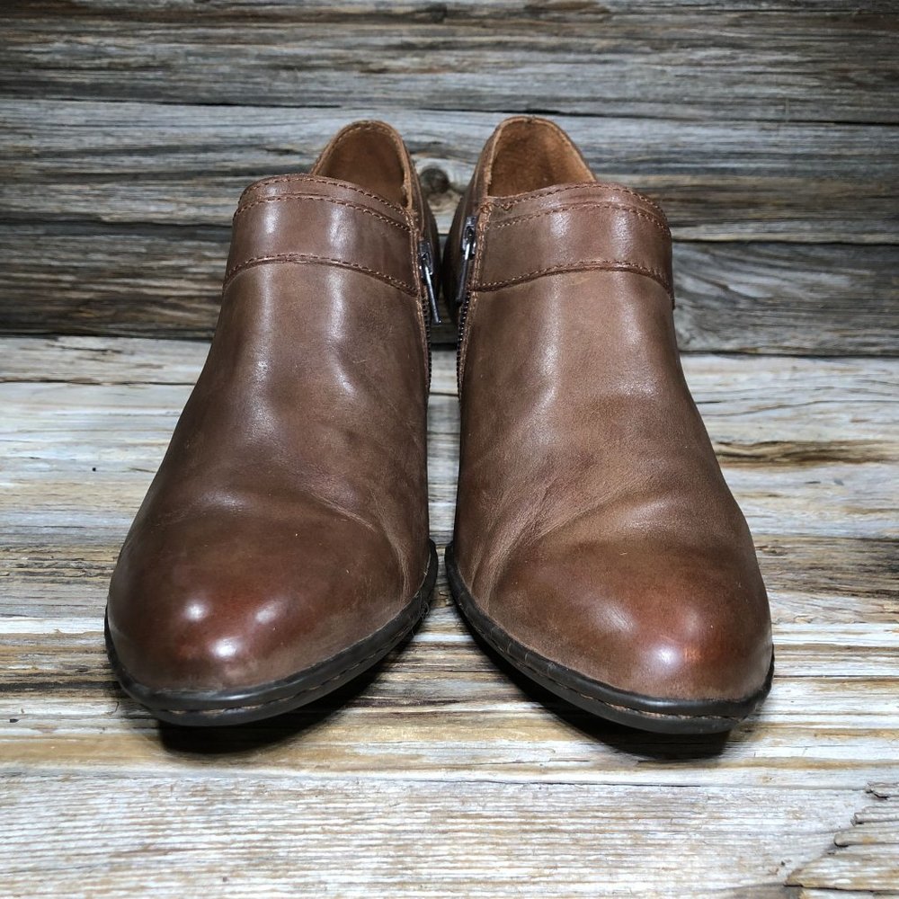 BOC Calixta Brown Leather Ankle Booties Women US 8.5, EU 40 - Picture 3 of 12